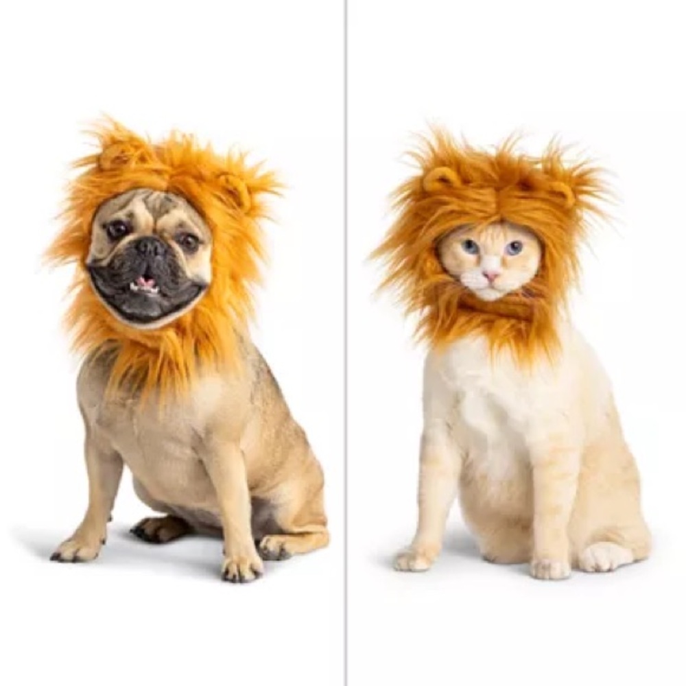 PetSmart Thrills & Chills Lion Mane Pet Costume Dog Cat Headpiece L/XL - Picture 2 of 6